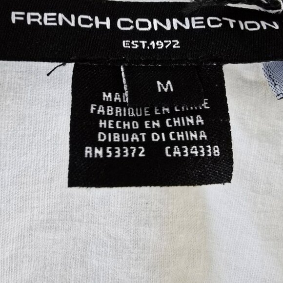 NEW French Connection Women's Blouse Size Medium White Aofie Linen Blend Twist - Picture 7 of 16